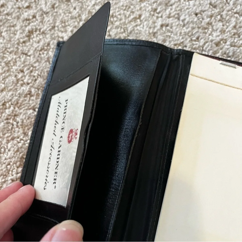 Prince Gardner Bifold Wallet Card Holder Black Full Grain Cowhide Paper Vintage